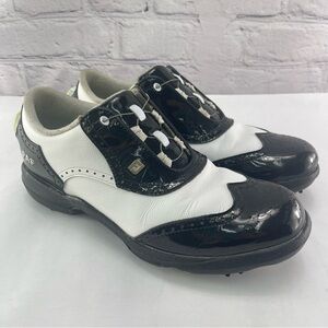 Womens FootJoy Dryjoys Carbon Fiber Dial Closure Lacing Golf Shoes Size 7.5